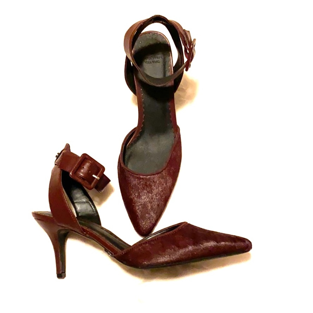 Oxblood strappy high heels